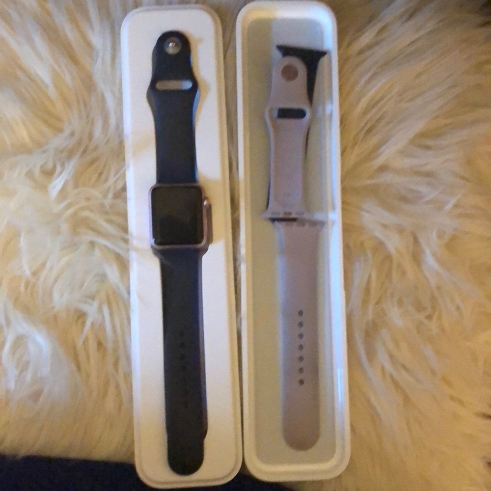 Gently used 38mm rose gold watch navy series 1
